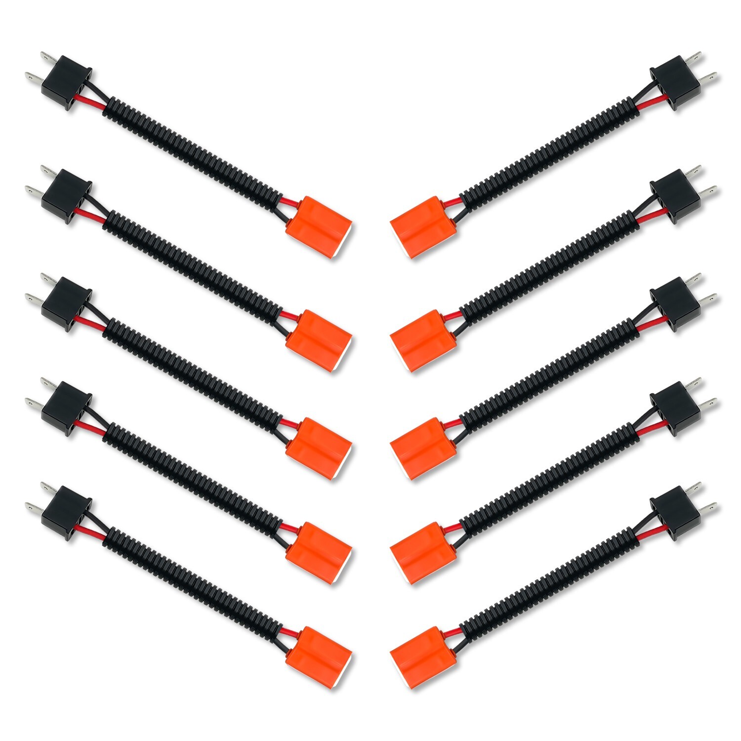 DAMA H7 Male to Female Ceramic Socket Plug Extension Wire Harnesses | Pack of 10