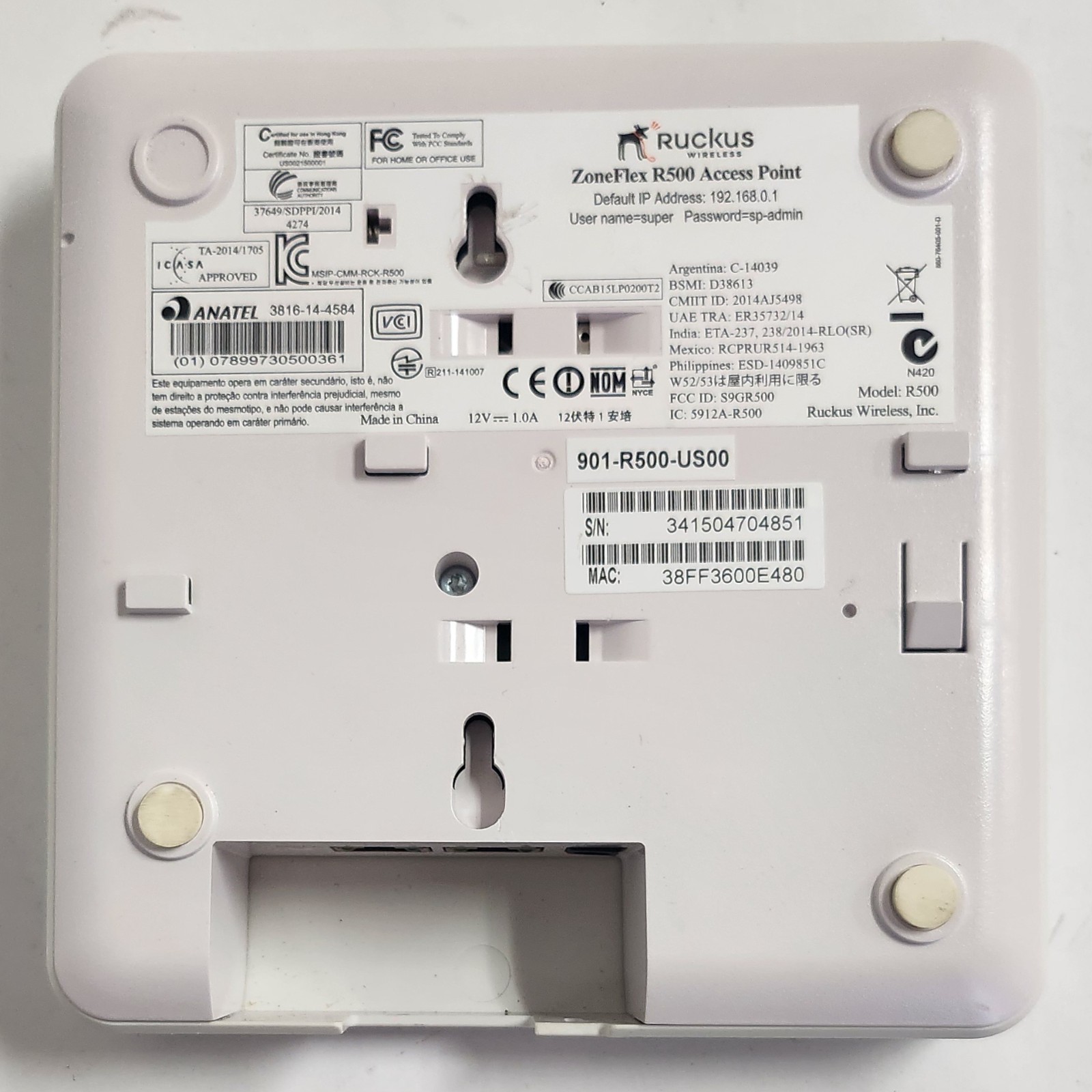 Ruckus ZoneFlex R500 Wireless Access 901R500US00