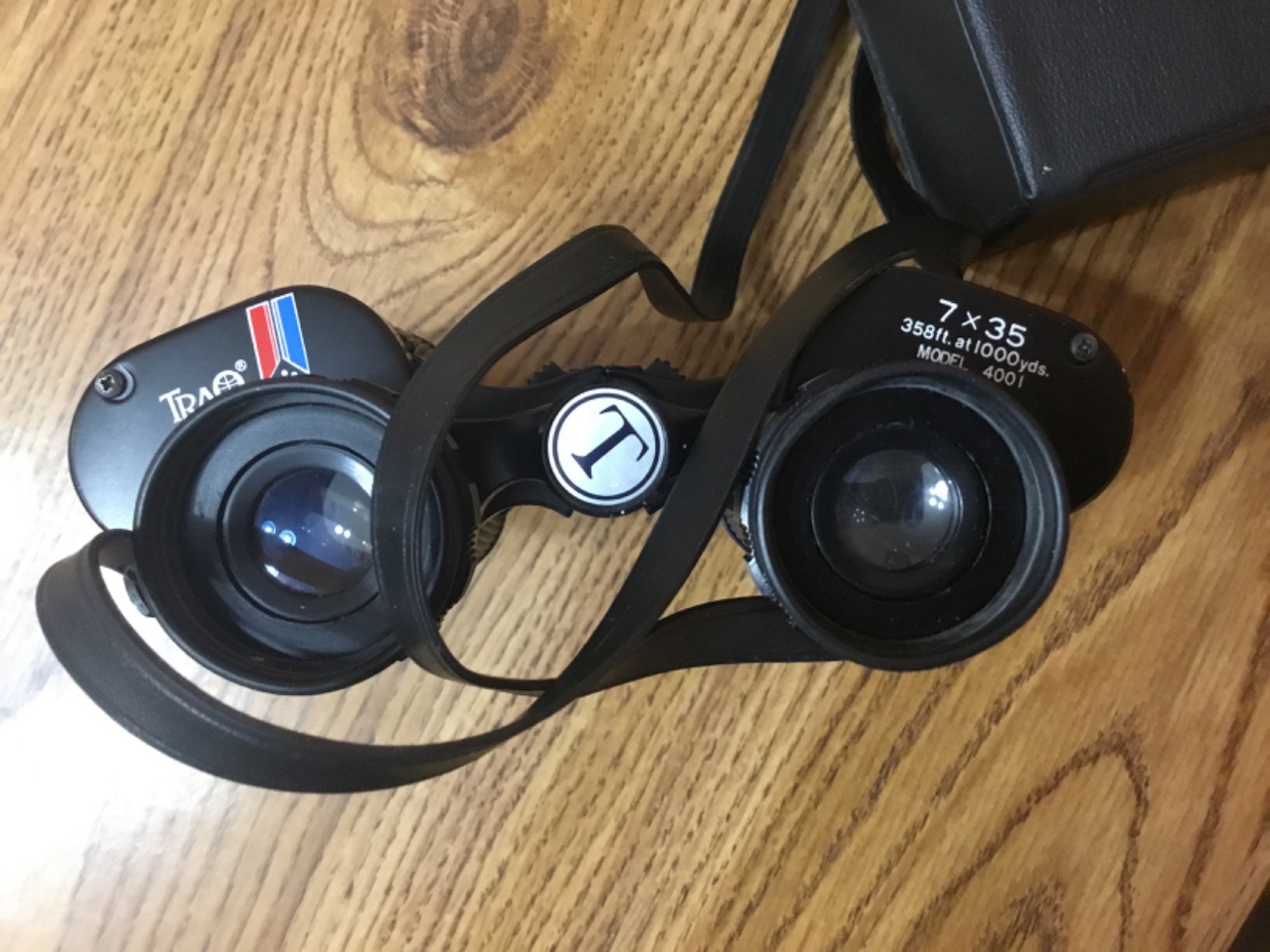 Traq Model 2001 Fully Black Coated Optic 7 X 35 Binoculars In Case