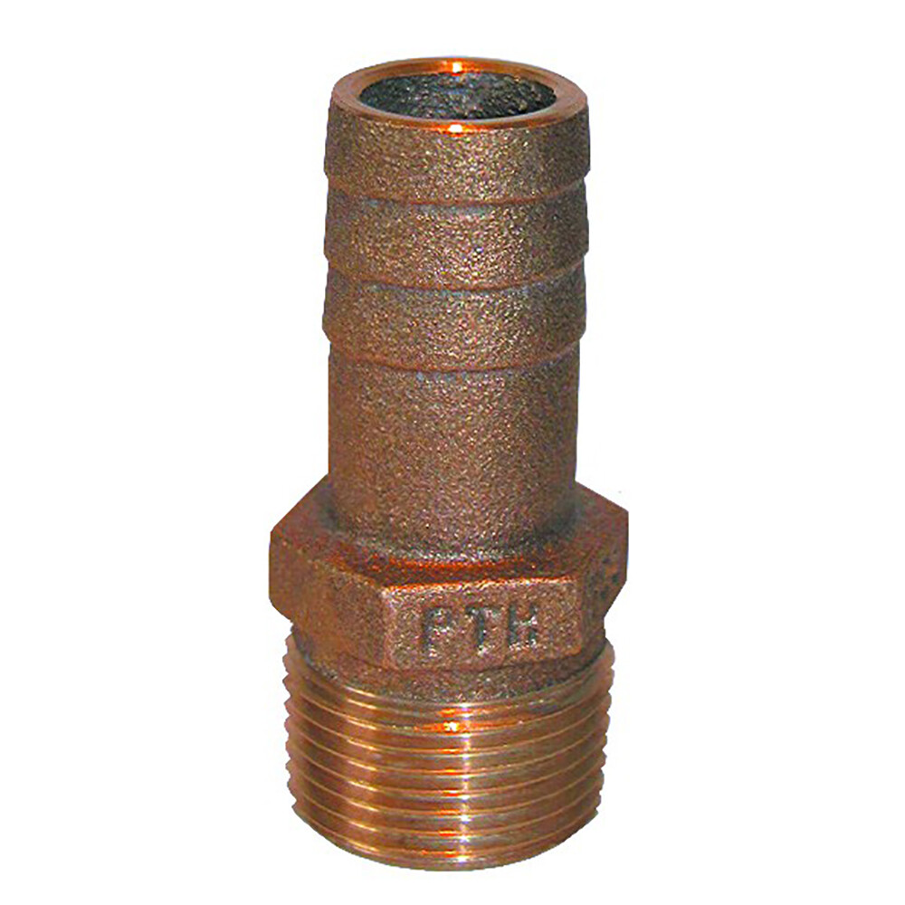 GROCO 1/2" NPT X 1/2" ID HOSE BARB STRAIGHT FITTING