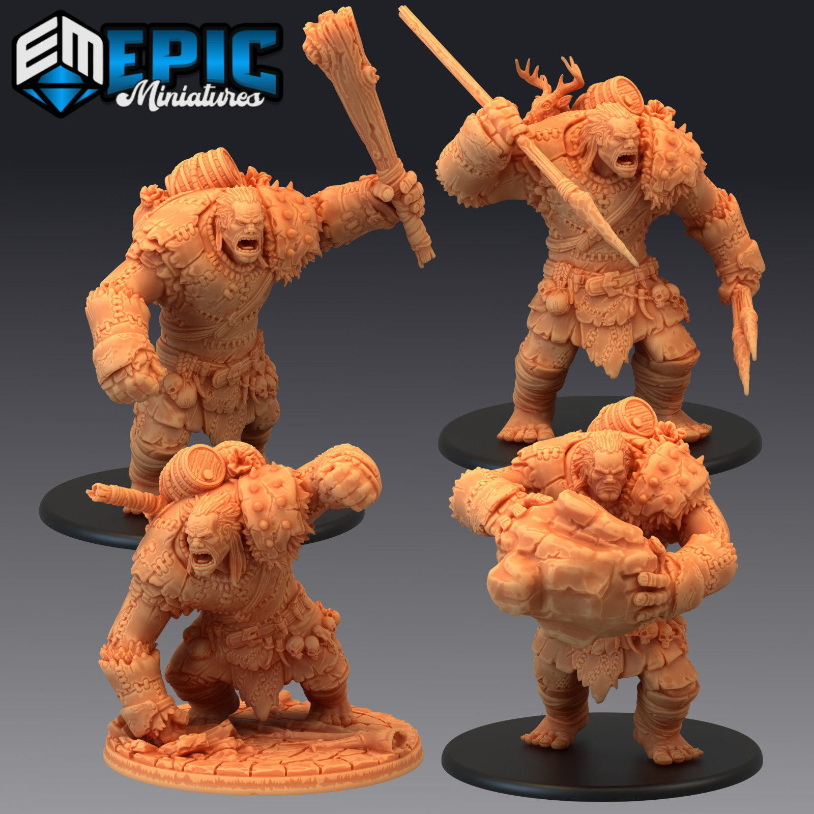 Hill Giant Set | Epic Miniatures | RPG D&D Pathfinder Wargaming