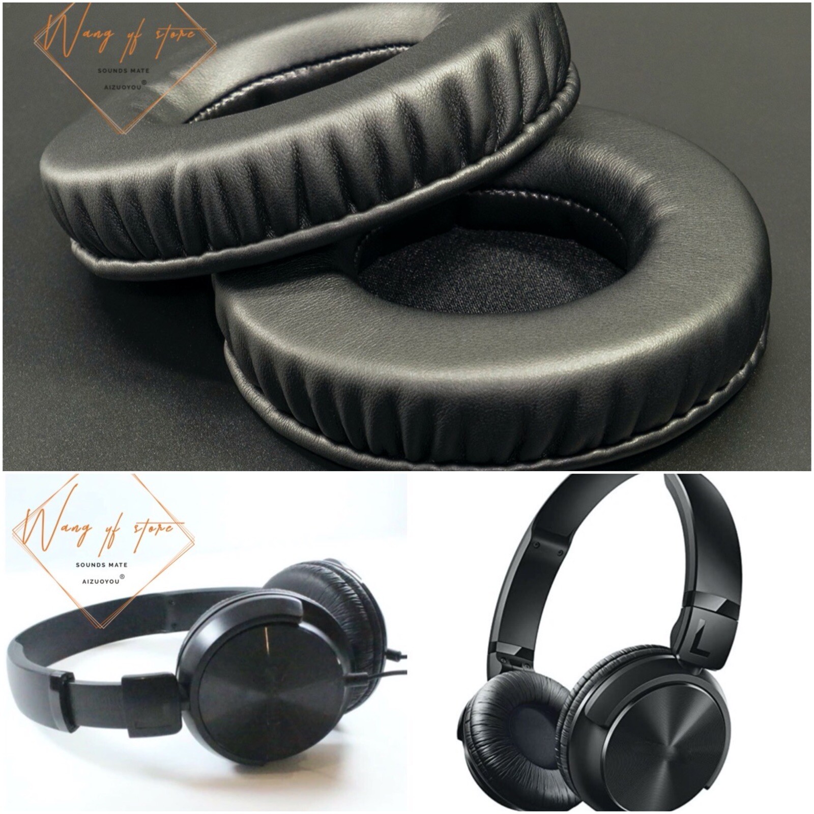 75mm Round Leather Ear Pads Cushion For Philips NL5616LZ-400-SFH4 Headset