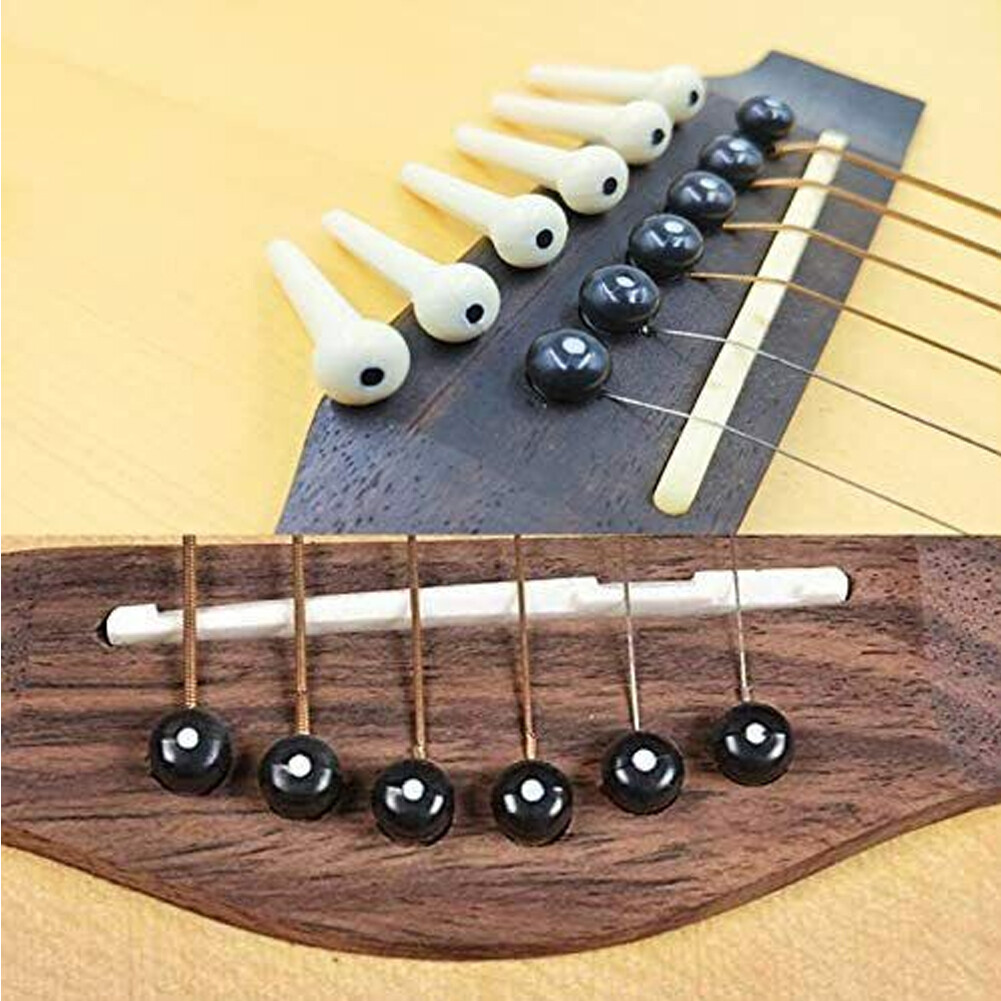 50 Pcs Black Acoustic Guitar Bridge Pins Pegs String Nail End US STOCK