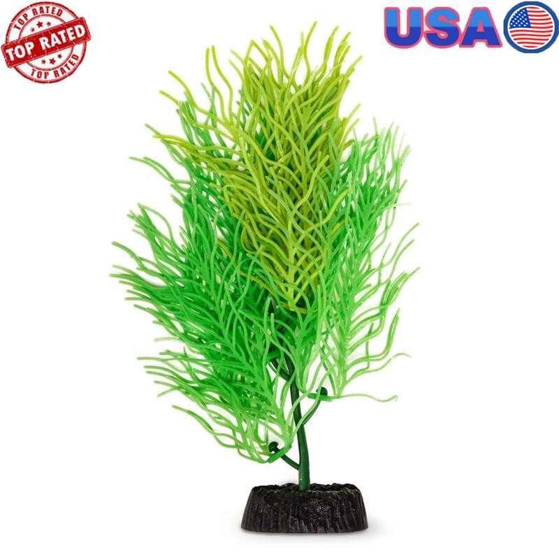 Wavy Fern Aquarium Plant Artificial Flexible Decor Weighted Base Ideal Fish New