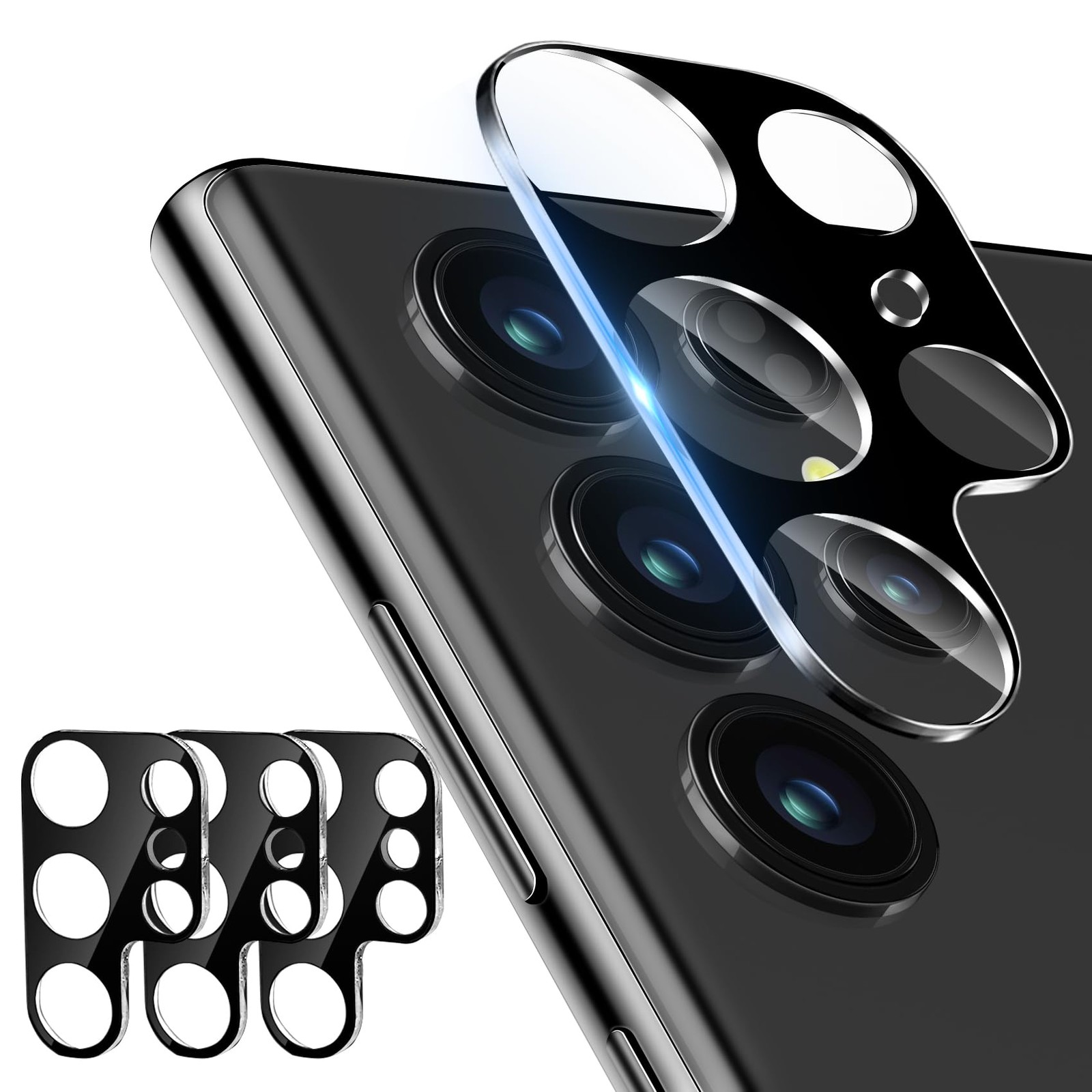 3 Pack Camera Lens Protector for Samsung Galaxy S25 Ultra, Black