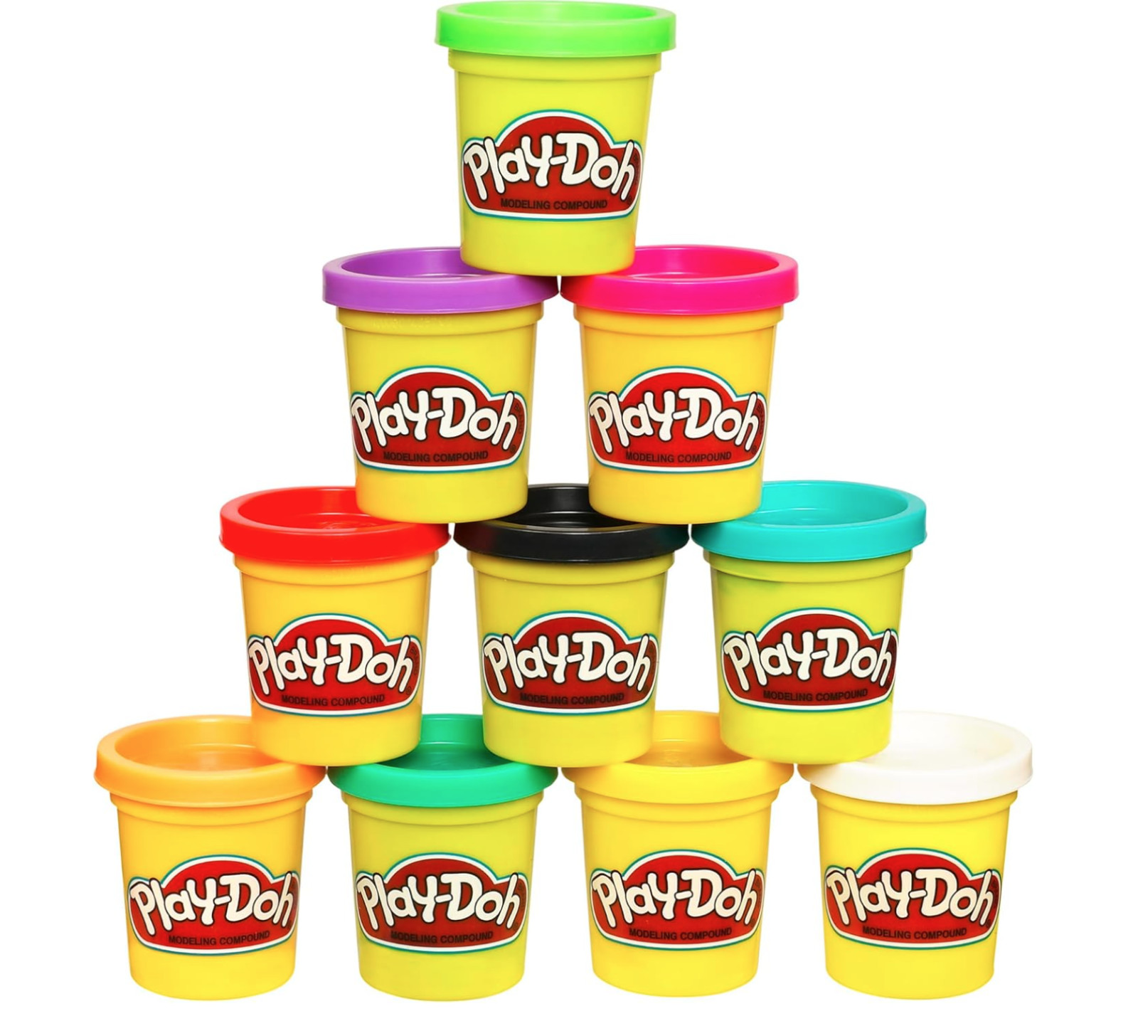 Play-Doh Modeling Compound 10-Pack Assorted Colors Non-Toxic 2 oz Cans Preschool