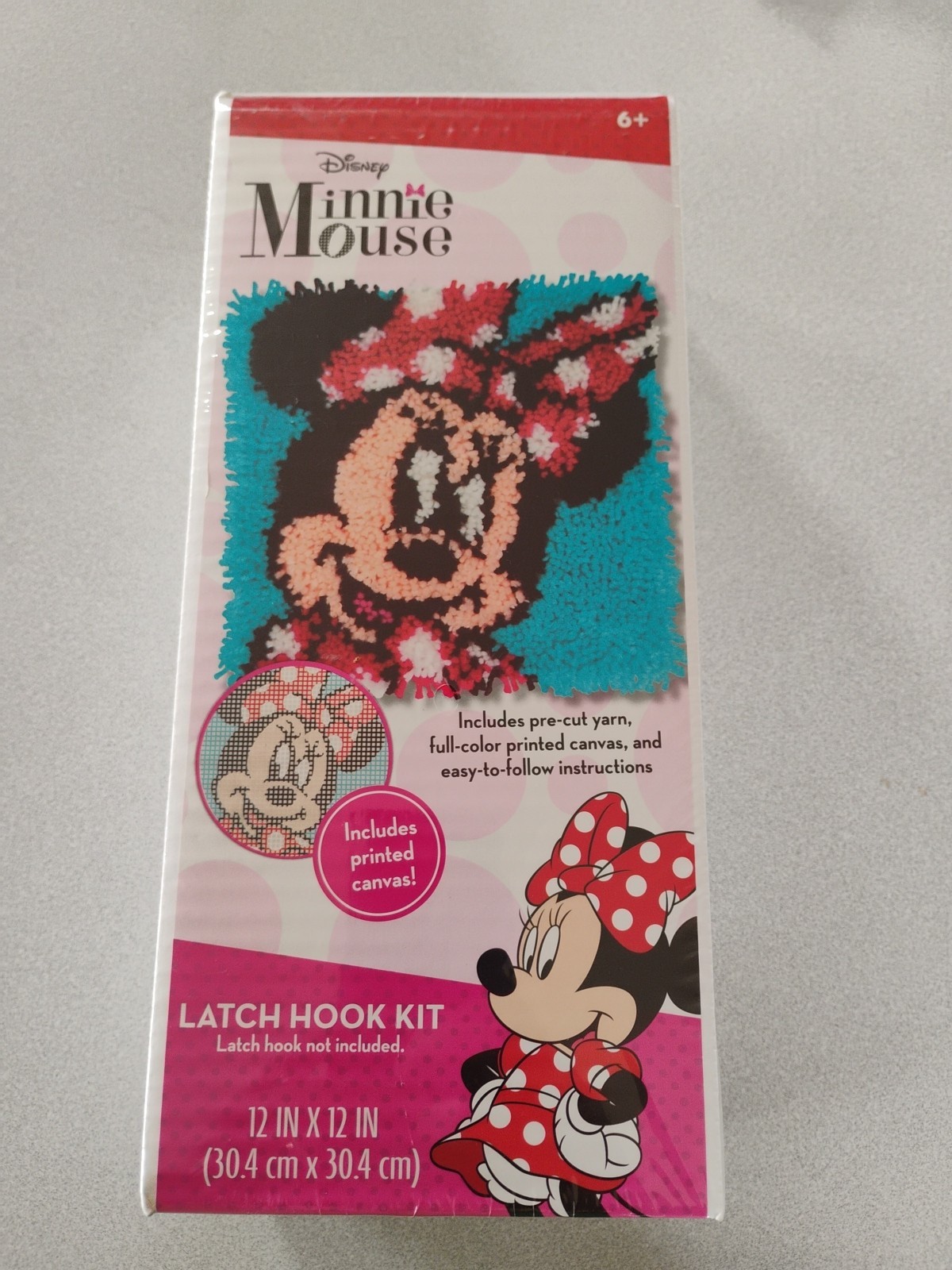 DISNEY Dimensions 72-74886 Latch Hook Kit 12" X 12” Minnie Mouse - NEW