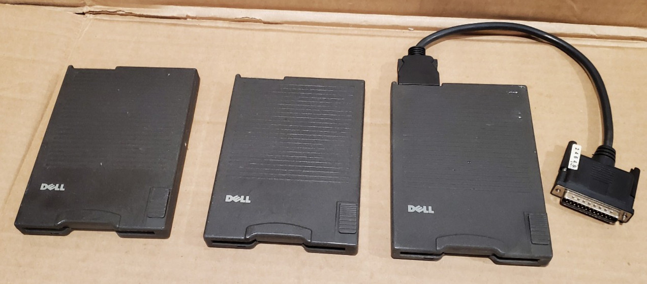 Lot of 3 Vintage Dell  external Floppy Disk Drive FDD Module