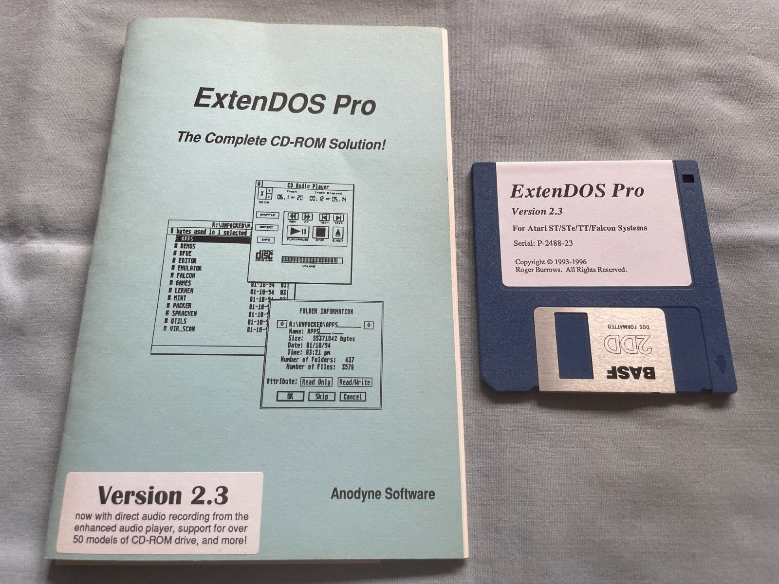 EXTENDOS PRO VERSION 2.3 - Atari ST/Falcon Computer 3.5" Disk + Manual UNTESTED