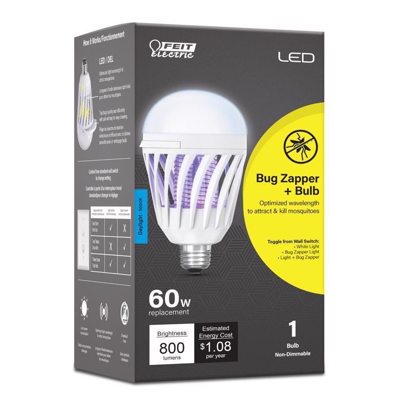 Feit Electric A19 E26 (Medium) LED Bug Zapper Bulb Daylight 60 W