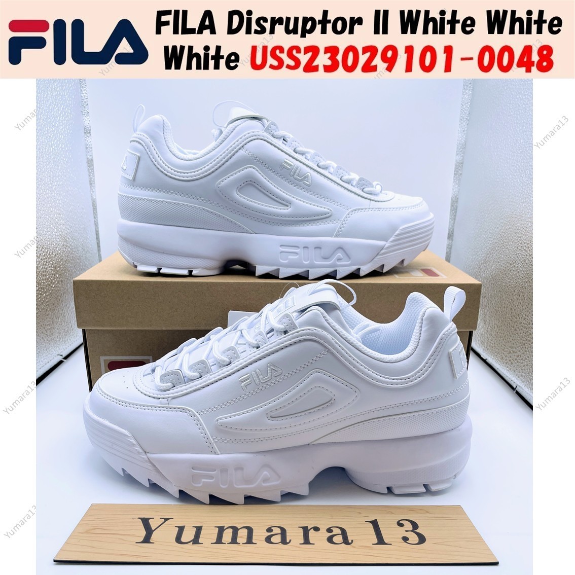 FILA Disruptor II White White White USS23029101-0048 Men's Size