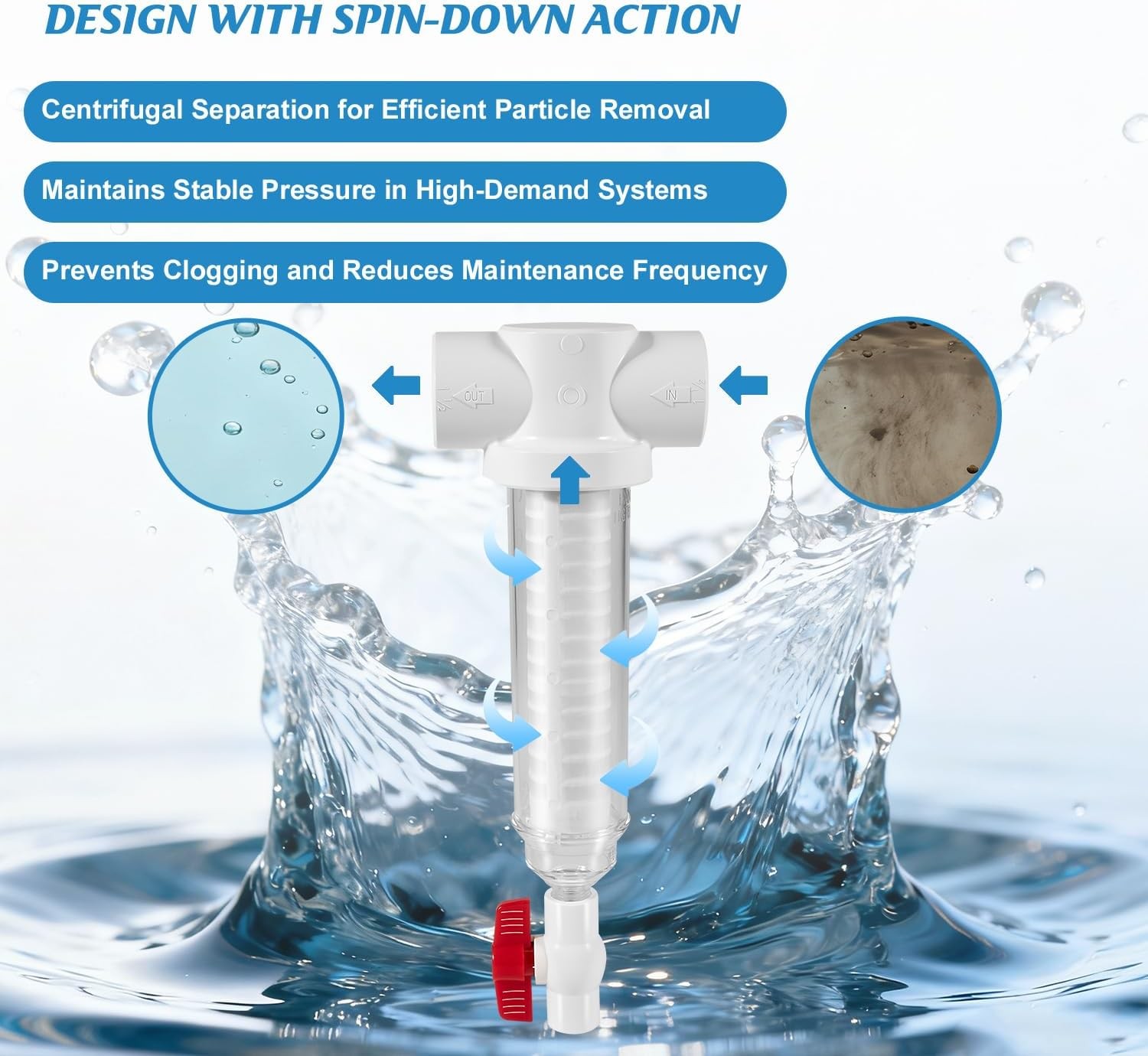 100 Mesh Spin Down 1-1/2" 50 GPM for Rusco Vu-Flow Spin-Down Filter System