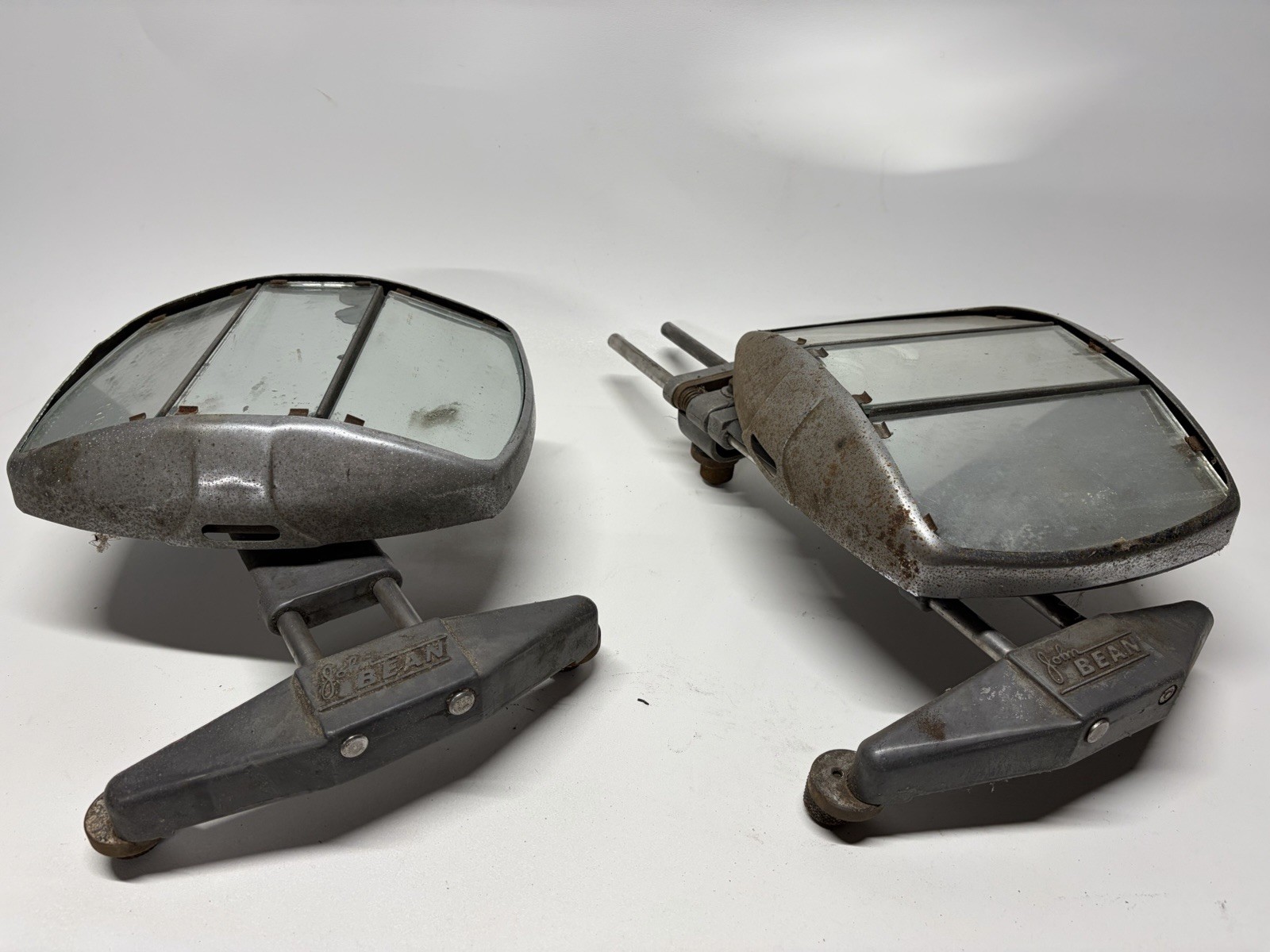 Set If 2 John Bean 1940s Visualiner Alignment Wheel Adjustable Clamp Mirrors