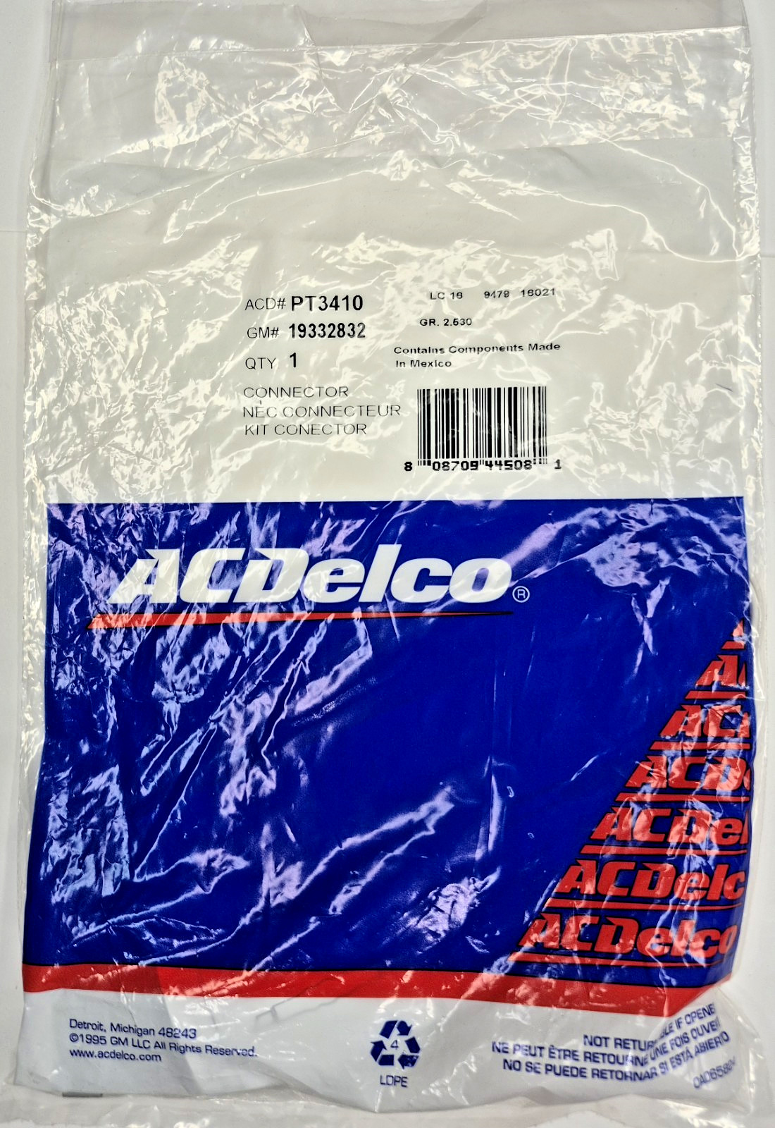 Genuine GM Multi-Purpose Pigtail 19332832 ACDelco PT3410 *New