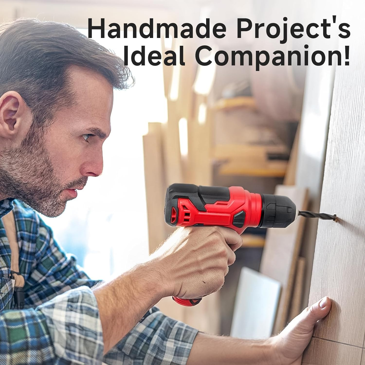 Tool Set - 8V Cordless Drill Set, 132 Piece Home Tool Set with Hand Drill, Tool