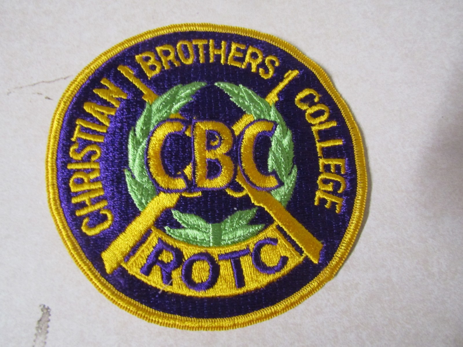 MILITARY PATCH CHRISTIAN BROTHERS COLLEGE ROTC 5 INCHES ROUND