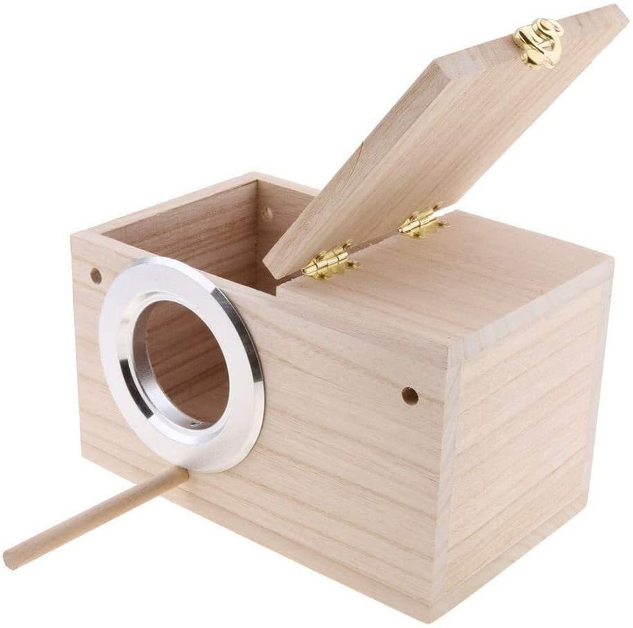 Wooden Bird Breeding Nest Box Parakeet Budgie Cockatiel Nesting Window S M L
