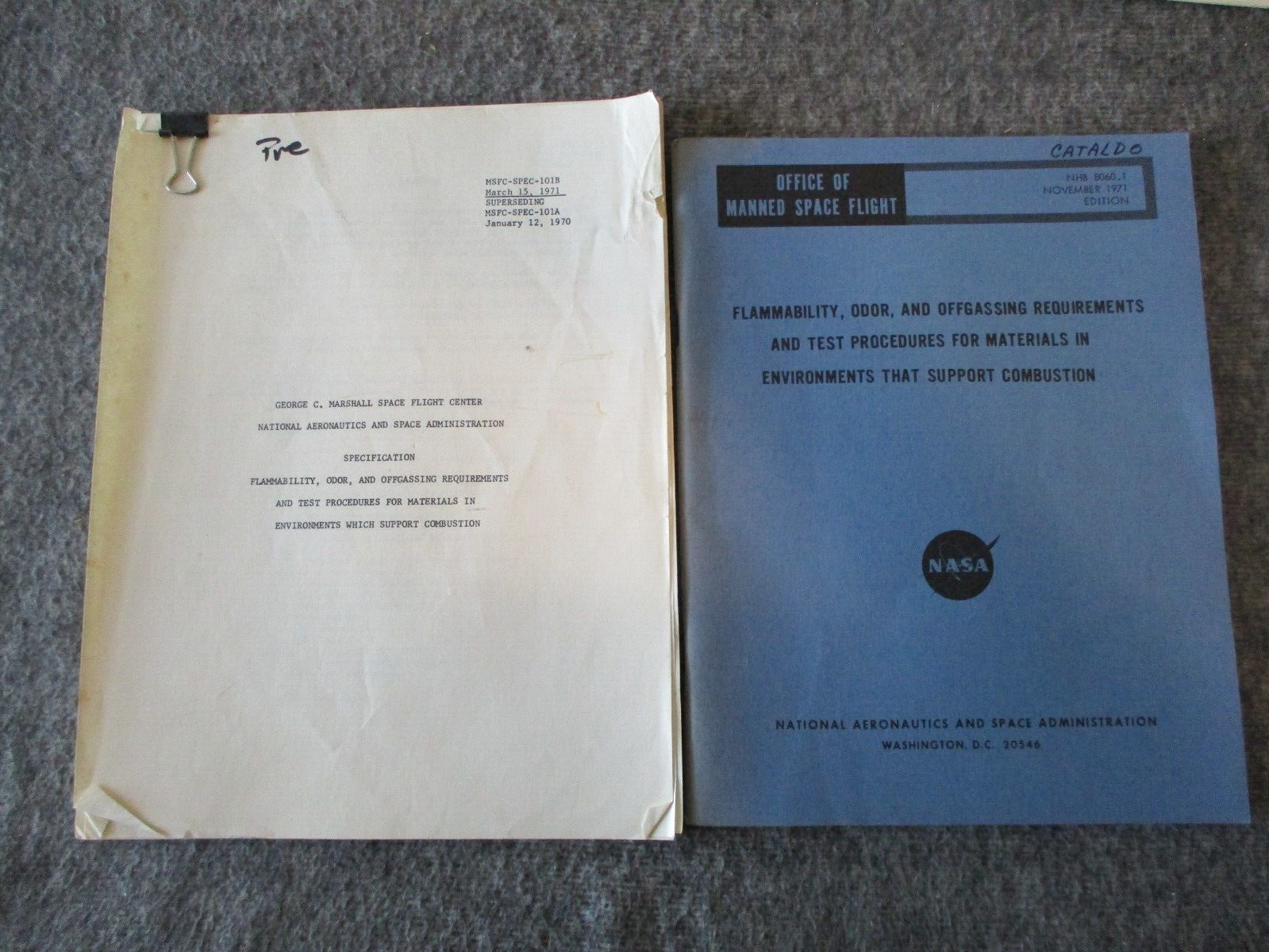 NASA SPACE SHUTTLE/VEHICLE SPECS METALS/MATERIALS/TESTING REPORTS/RESULTS 71-73