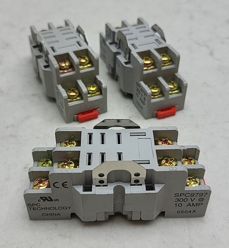 3 Pack SPC Technology SPC9797 Relay Socket 8 Flat Pin 10 Amp 300V *NEW