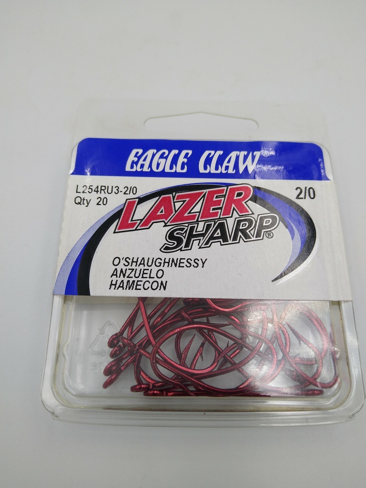Eagle Claw Lazer Sharp L254 O'Saughnessy Hooks Red Qty 20