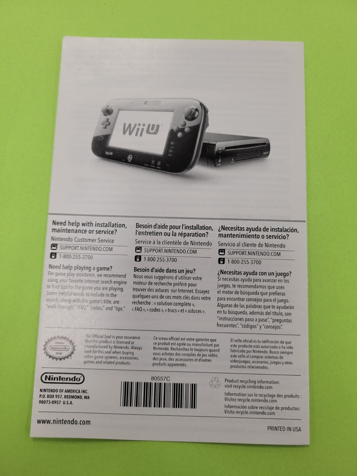 Wii U | Viewing the Electronic Manual Directions