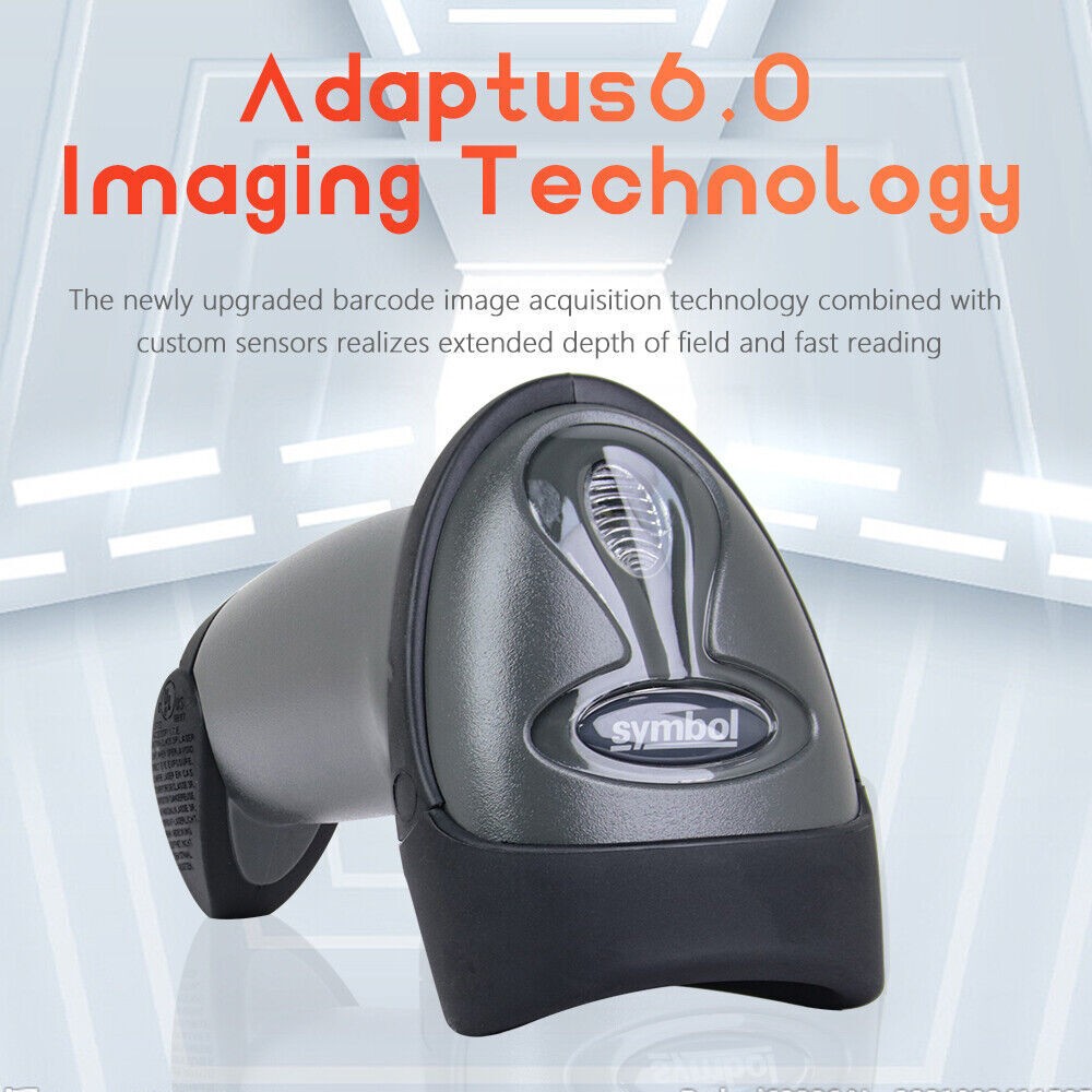 Zebra Symbol LS2208-SR20007R-NA USB Handheld 1D Laser Barcode Scanner Reader