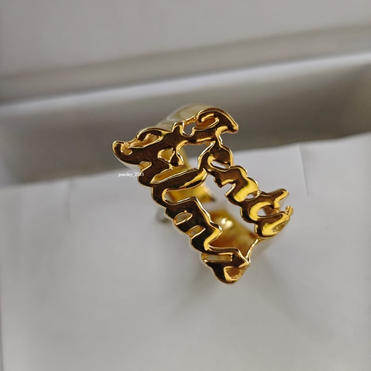 Proposal Gift! Mens Customization Solid Metal Nameplate Ring In Real 925 Silver