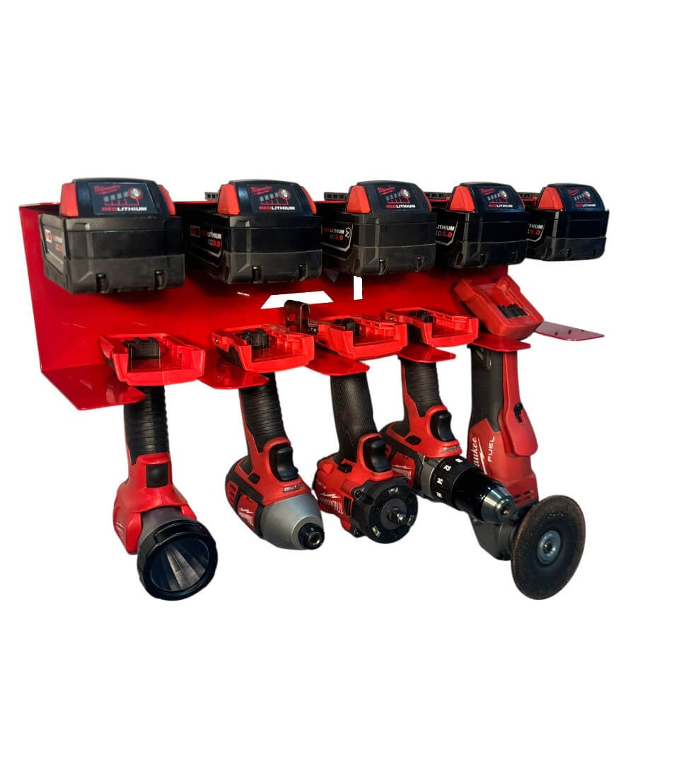 Drill and Battery Organizer - Compatible with Milwaukee 18v Battery