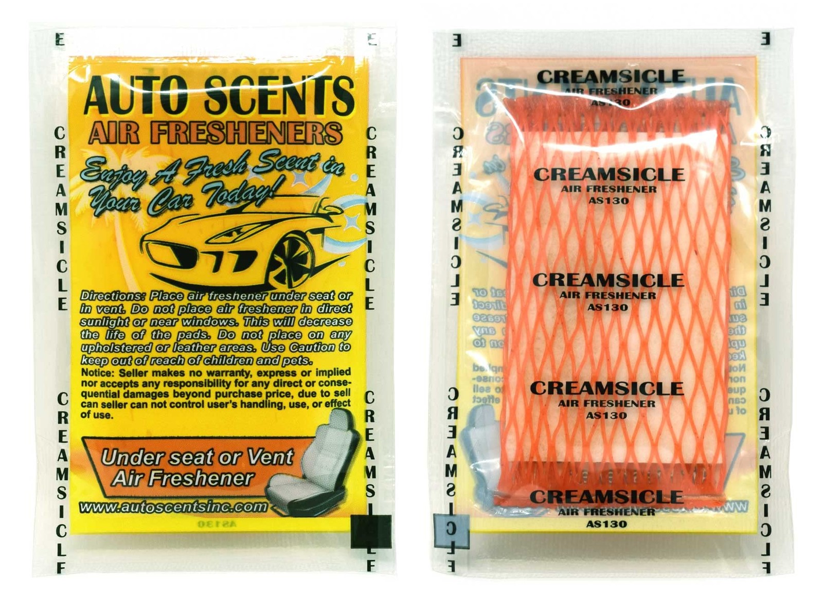 Individually Wrapped - Professional Car Air 1 Count (Pack of 15), Creamsicle