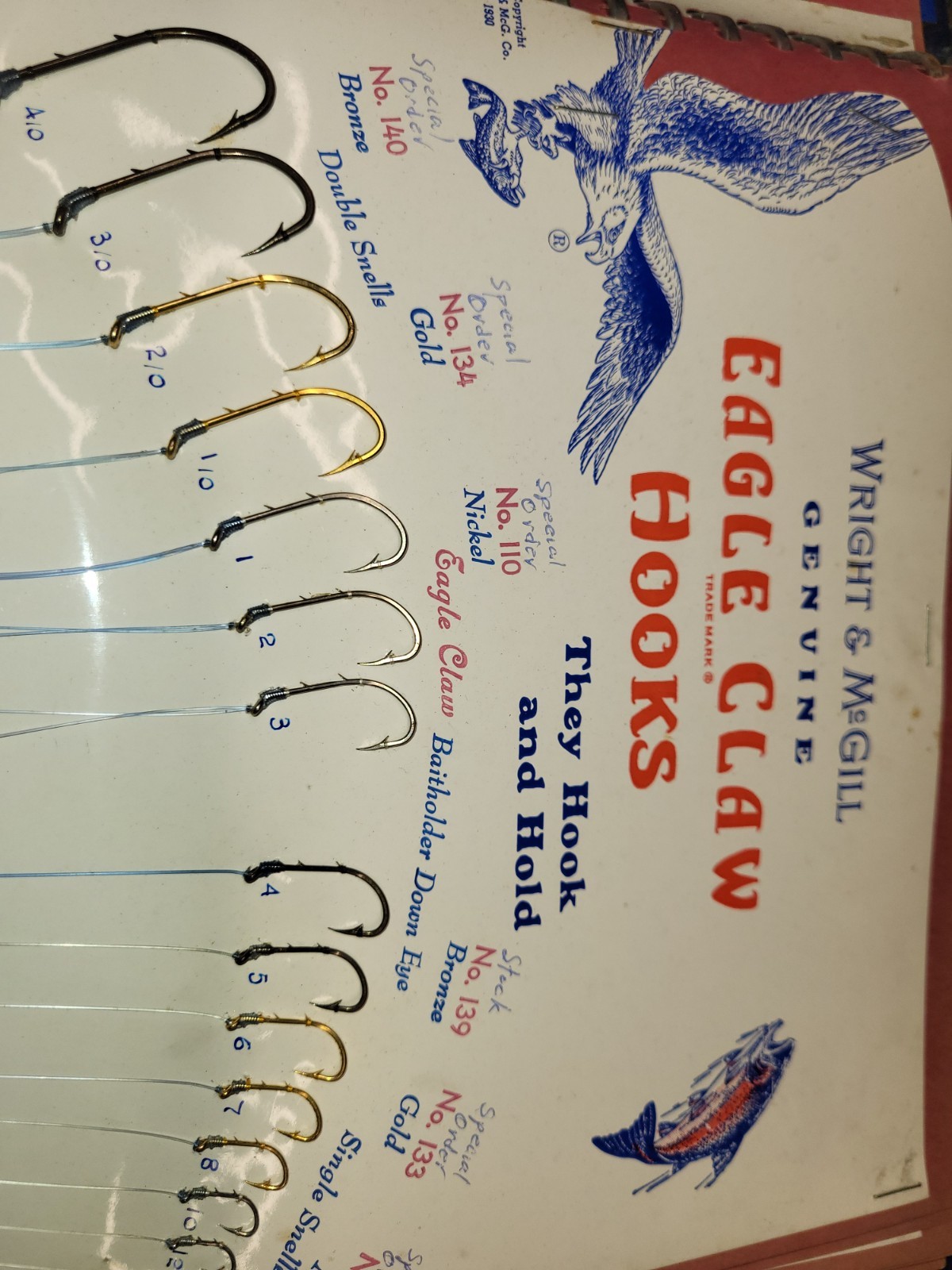 Wright & McGill Eagle Claw fishing Hooks Salesman Sample 14 pages