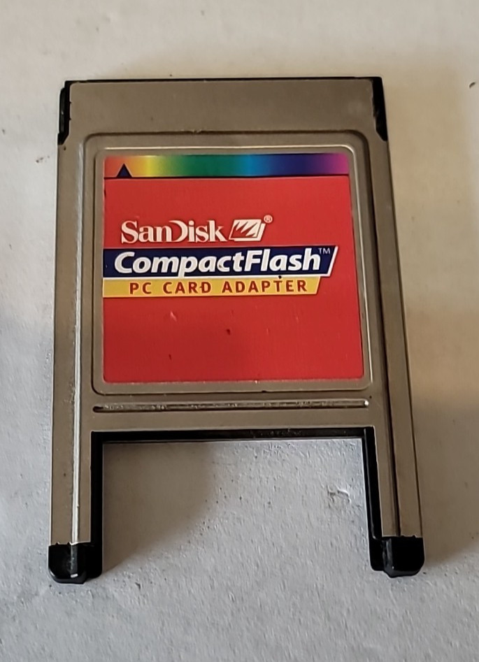 Sandisk Compact Flash Card adapter PC PCMCIA Card, Untested, AS-IS, parts only