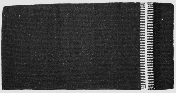 Black w/ Blue + White Heavy Western Horse Show Saddle Pad 3 Kilo Saddle Blanket