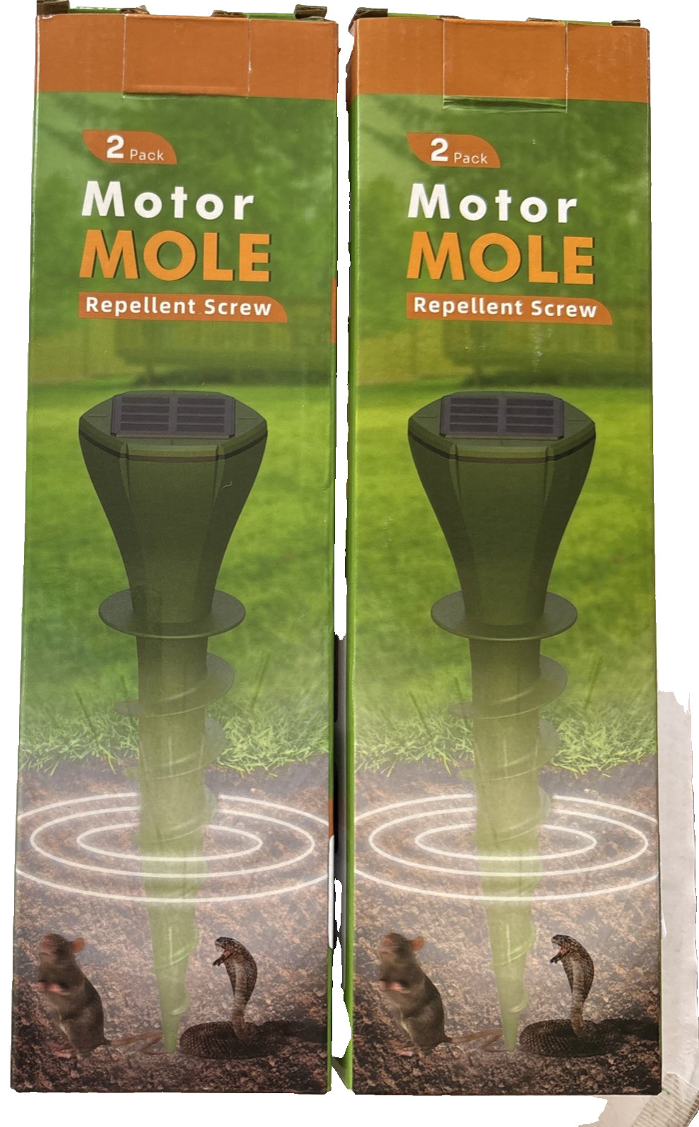 Motor Mole Solar Repellent Screw 2 Boxes (4-Pack) Vole Gopher Snake Deterrent