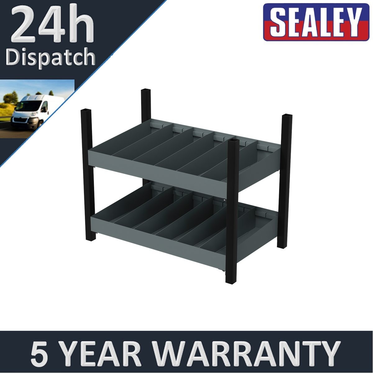 Sealey Modular Storage Mid Unit 2 Compartment Shelve 580mm APMRM4