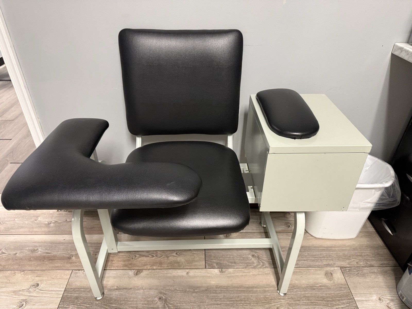 Phlebotomy Chair with Armrest and Storage Box for Medical Laboratory Use