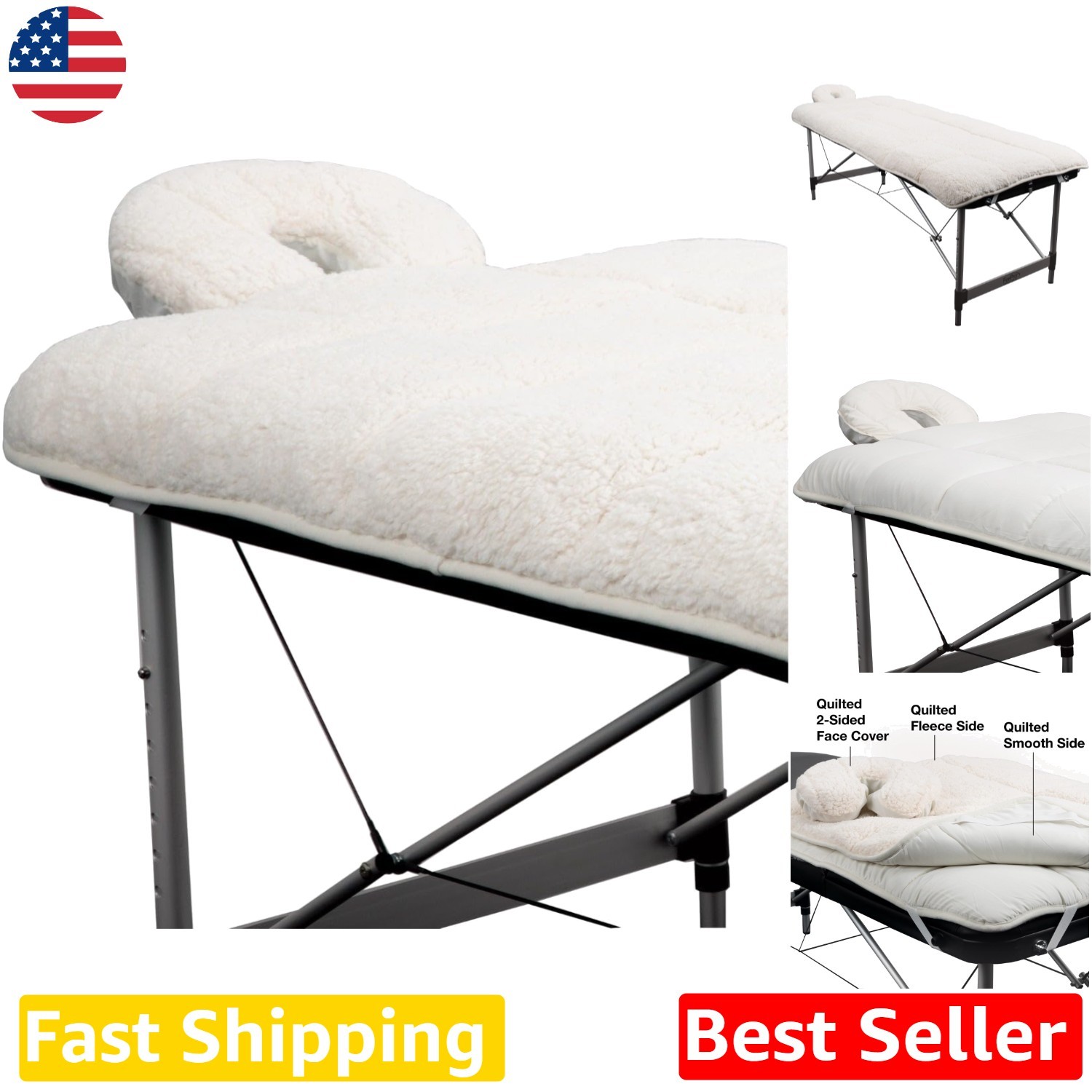 ForPro  Fleece Massage Table Pad Set - Extra Soft Hypoallergenic Luxury