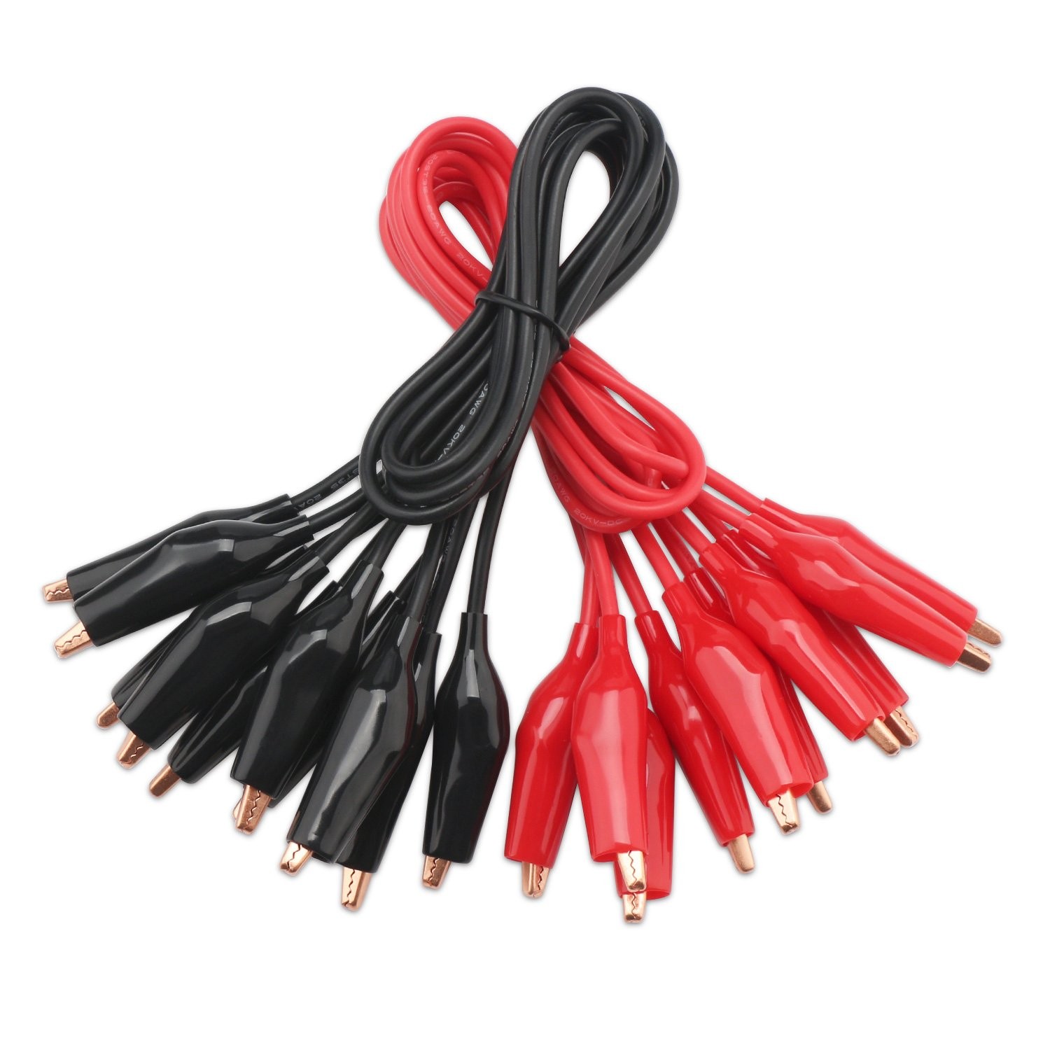 10pcs Jumper Wires with Alligator Clips Electrical 20 AWG Copper Wire