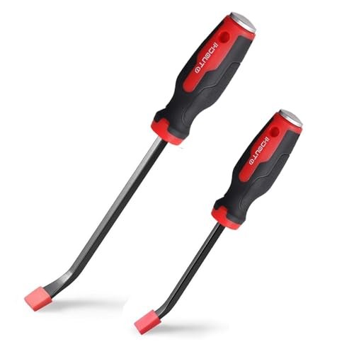 Pry Bar Set 8" 12", 2-Piece Heavy Duty Pry Bar with Ergonomic Handle and