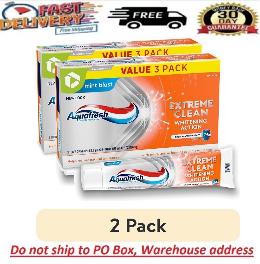 6 PACK - Aquafresh Extreme Clean Whitening Action Toothpaste, 5.6 Ounce
