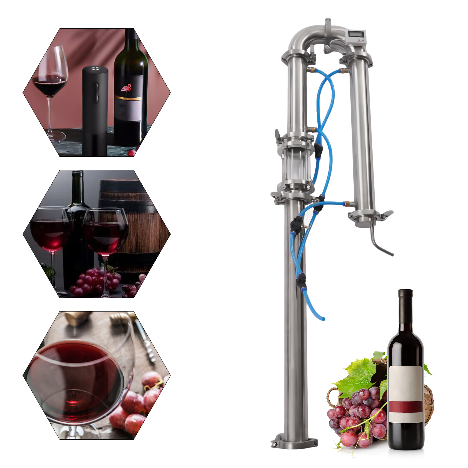 2 inch Stainless Still Moonshine Reflux Distilling Column Brew Wine Making Tool