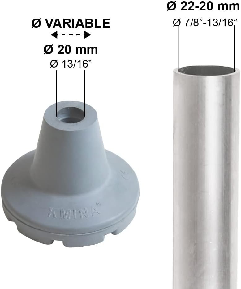 7/8 Inch All-Terrain Cane Tips - Non-Slip Rubber for Superior Grip, 2-Pack