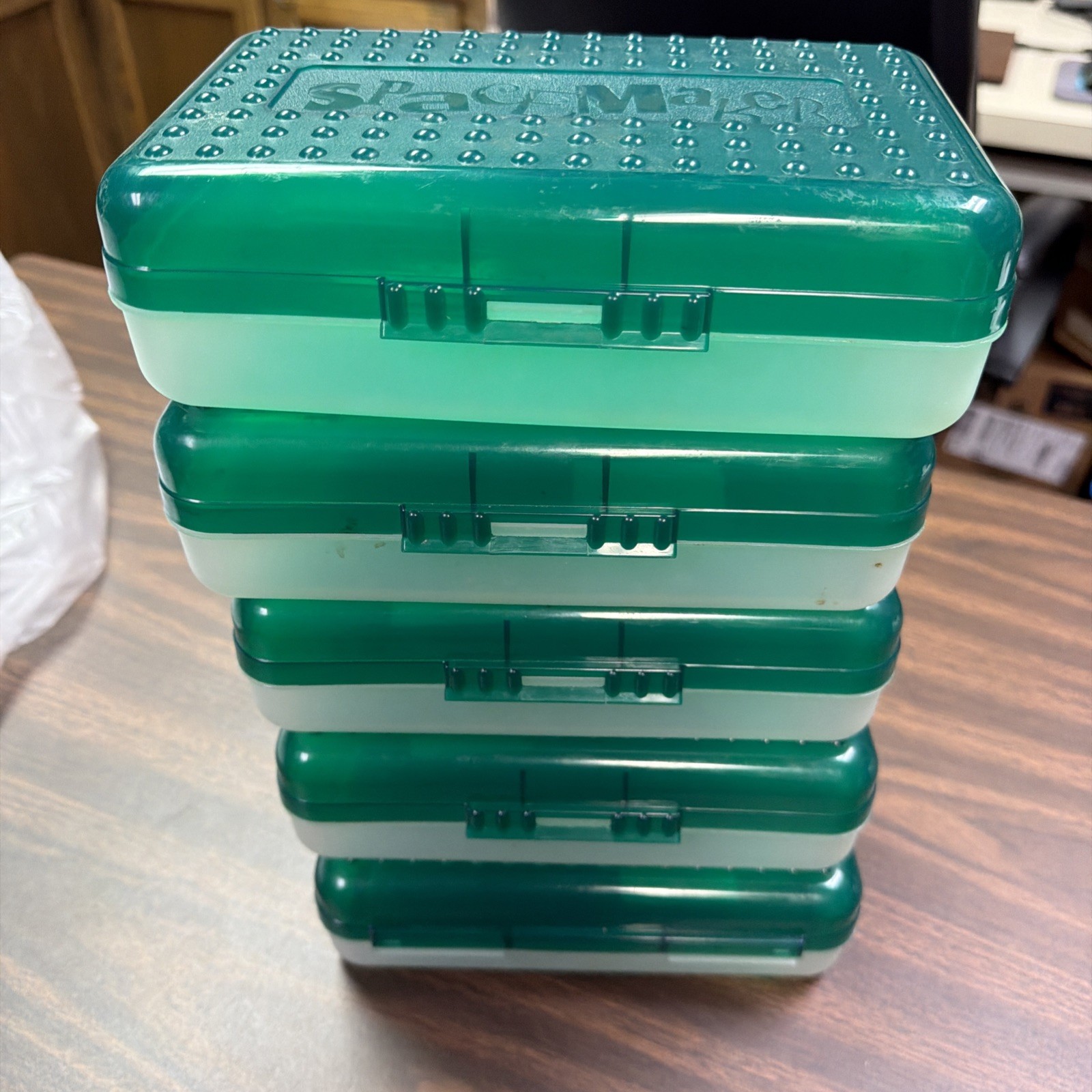 SpaceMaker 8.5x5.5x2.5 | Eldon Office | Green Storage Box Organizer Pencil Case