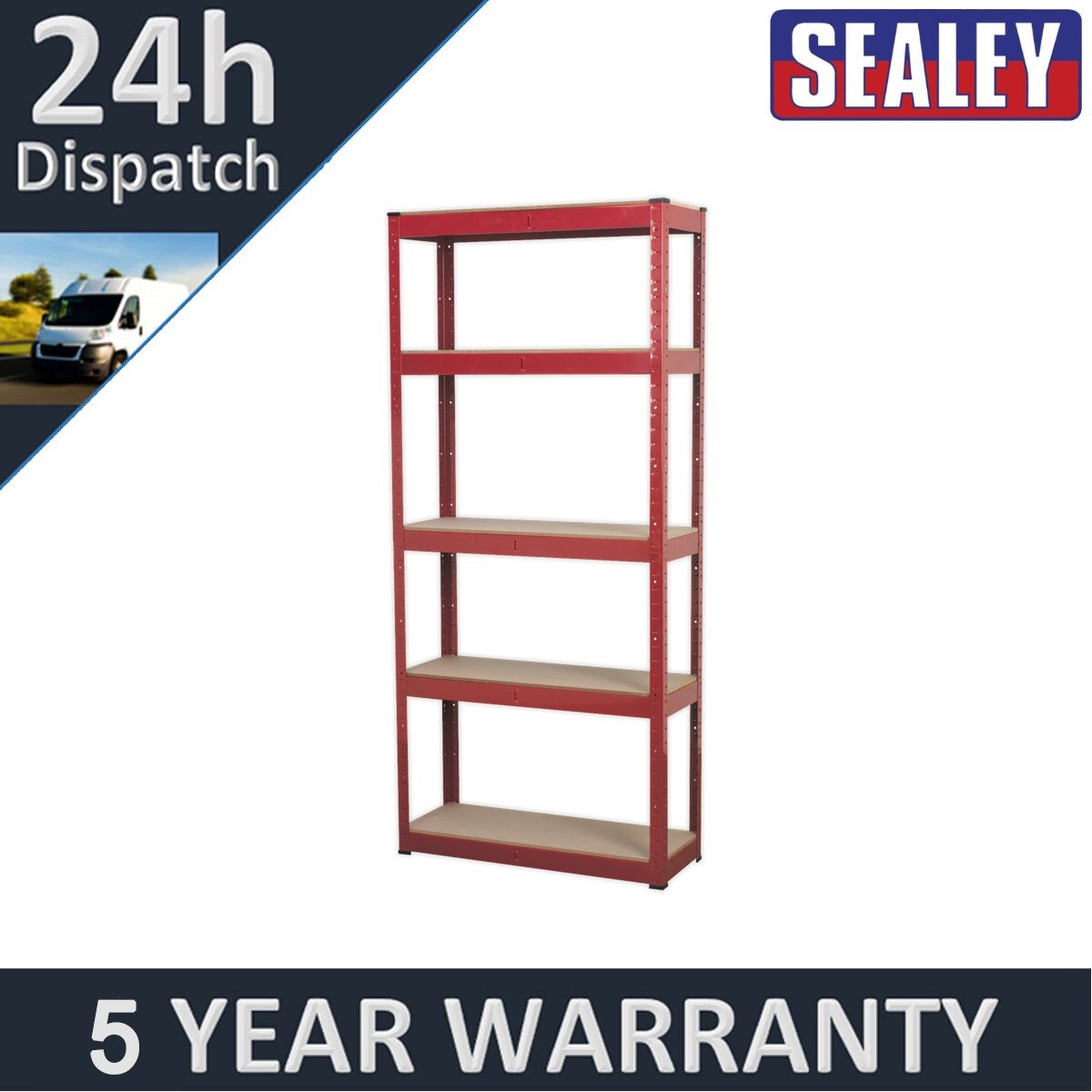 Sealey Racking Unit with 5 Shelves 150kg Capacity Per Level AP6150