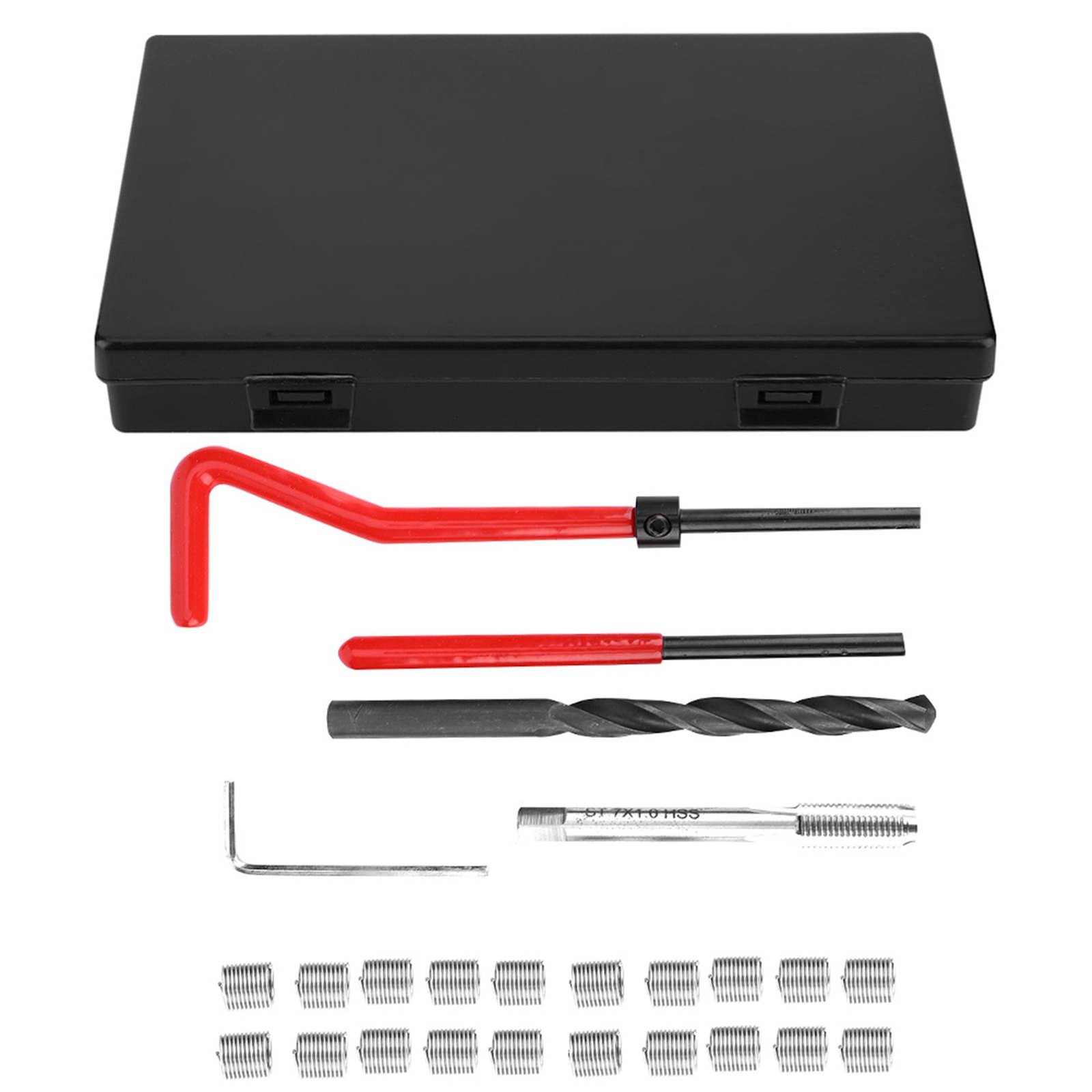 25Pcs Thread Repair Kit Twisted Drill Wrench Threaded Insert Tap Tool M7x1