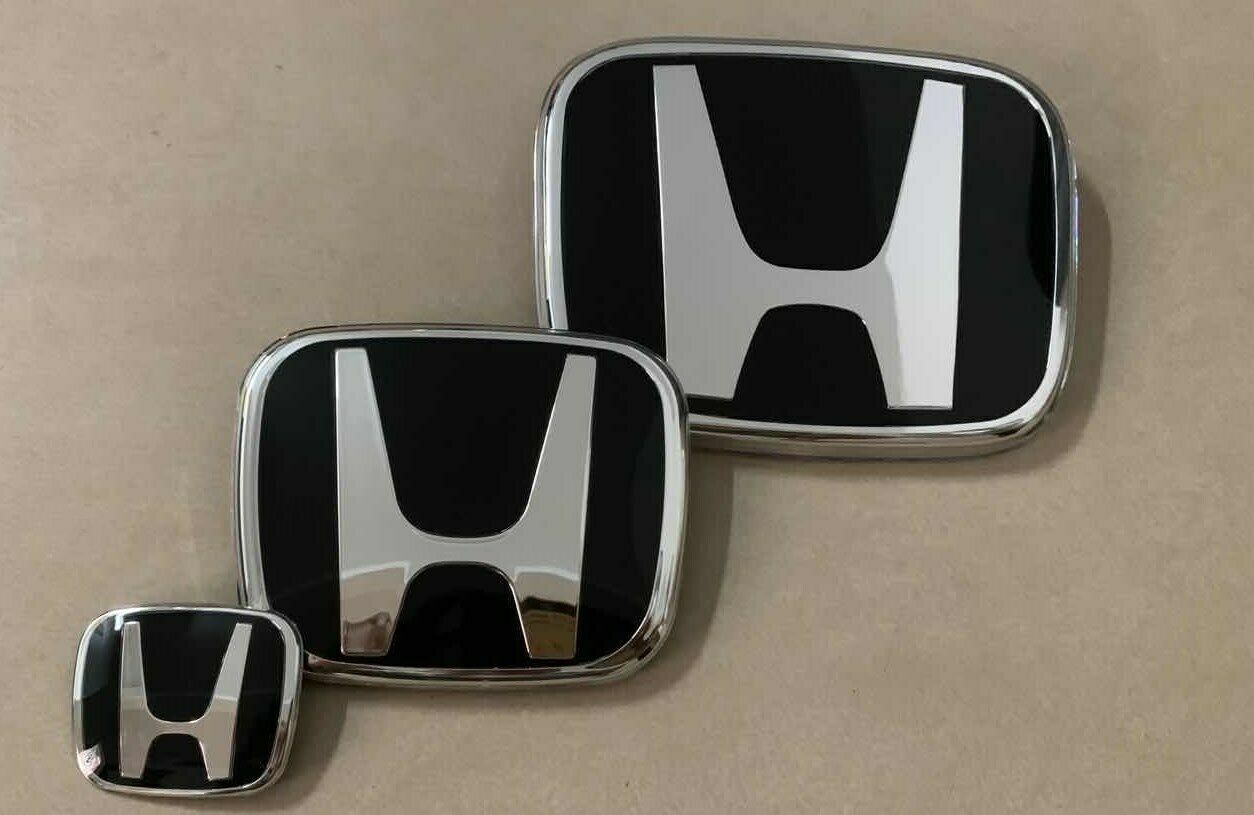 JDM 3pcs Black  Front Rear Steering Adhesive Emblem Badge Accord 2018-2022 LOGO`