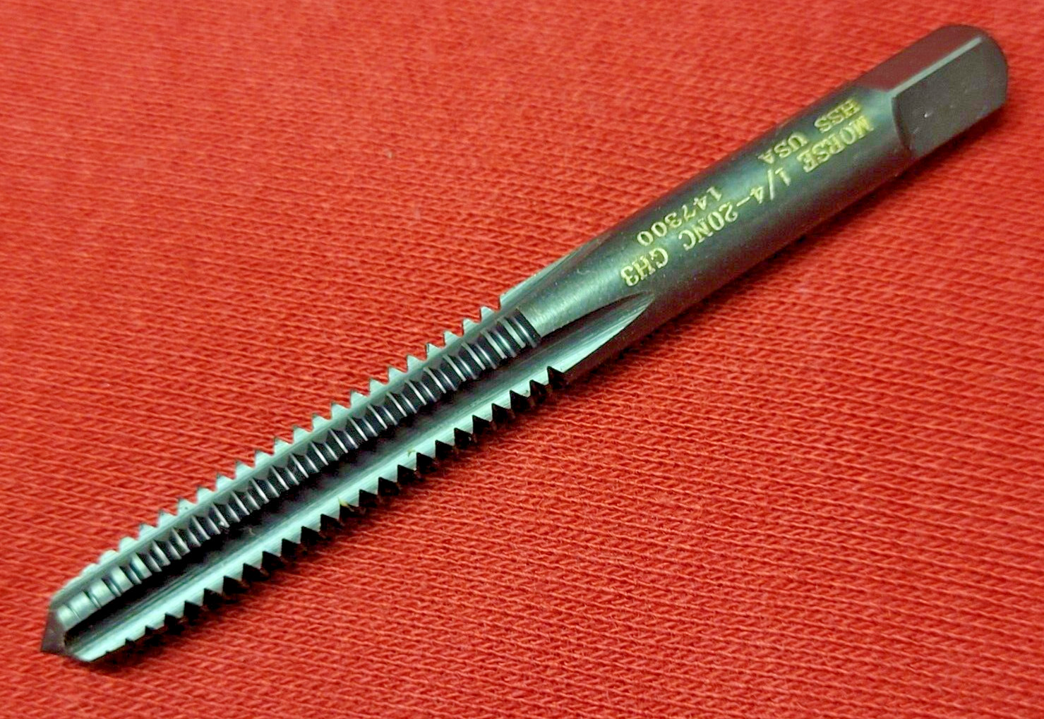 1/4-20 NC Plug Hand Tap For Cast Iron HSS Morse MT7934872 NC GH3 USA RH 4 FLUTE