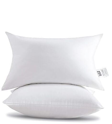 12x20 Pillow Inserts (Set of 2)- 100% Cotton 12x20 Inch (Pack of 2) White