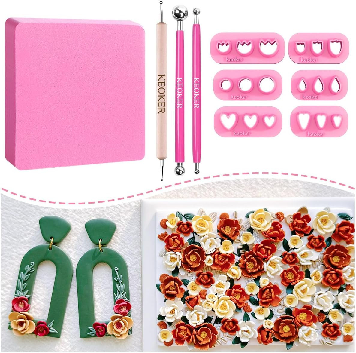Mini Petal Clay Cutters - 6 Shapes Mini Flower Clay Cutter for Earrings Making,