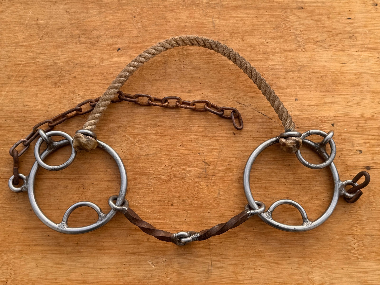 Square Twisted Mouth Ring Combination Bit ~ Barrel Racing ~ 5"