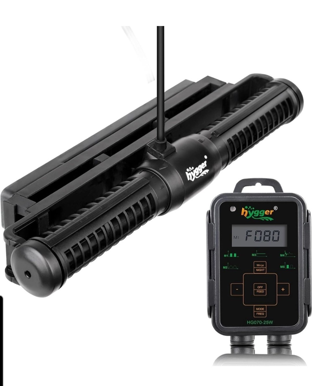 hygger Aquarium Wave Maker, Adjustable Cross Flow Pump LED Display Up to 265 Gal